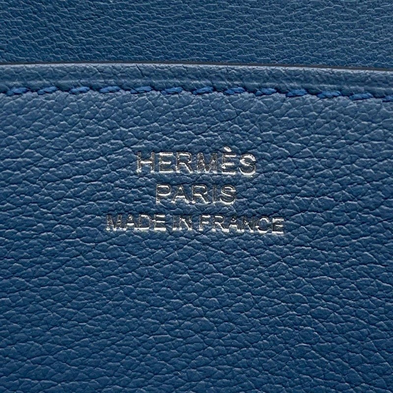 エルメス 長財布 ドゴンロング ブルーアガット/シルバー金具 スイフト C刻印 HERMES 財布