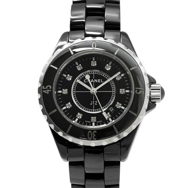 シャネル J12 12PD ダイヤモンド H1625 CHANEL 腕時計 ウォッチ 黒文字盤 レディース