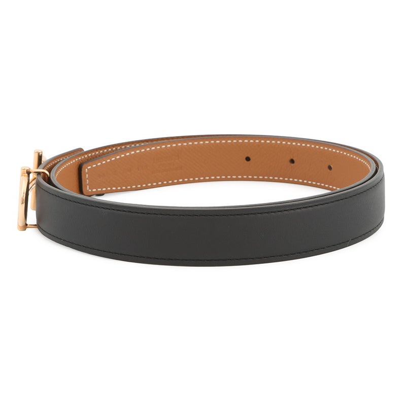 エルメス ベルト ガンマ ブラック/ゴールド/ピンクゴールド金具 スイフト/エプソン Z刻印 サイズ80 黒 リバーシブル