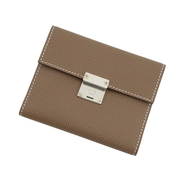エルメス カードケース クリック ミニ エトゥープ/シルバー金具 エプソン C刻印 HERMES 財布