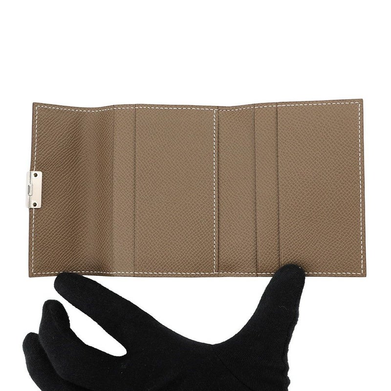 エルメス カードケース クリック ミニ エトゥープ/シルバー金具 エプソン C刻印 HERMES 財布