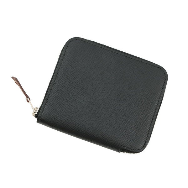 エルメス コインケース アザップコンパクト シルクイン ブラック/シルバー金具 エプソン Y刻印 黒