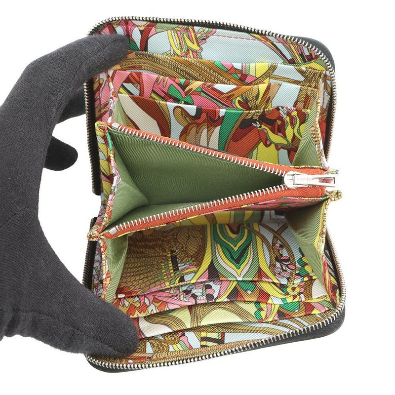 エルメス コインケース アザップコンパクト シルクイン ブラック/シルバー金具 エプソン Y刻印 黒