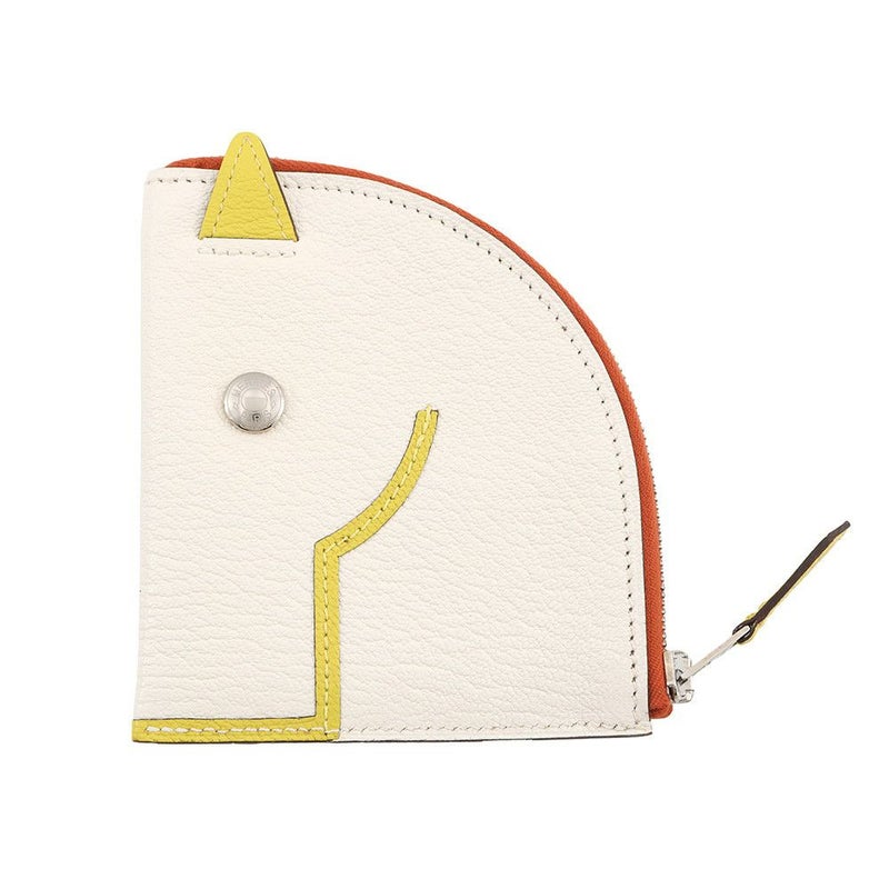 エルメス コインケース パドック ウォレット ナタ/ジョーヌシトロン/シルバー金具 シェブルミゾル Y刻印 財布 シェーブル