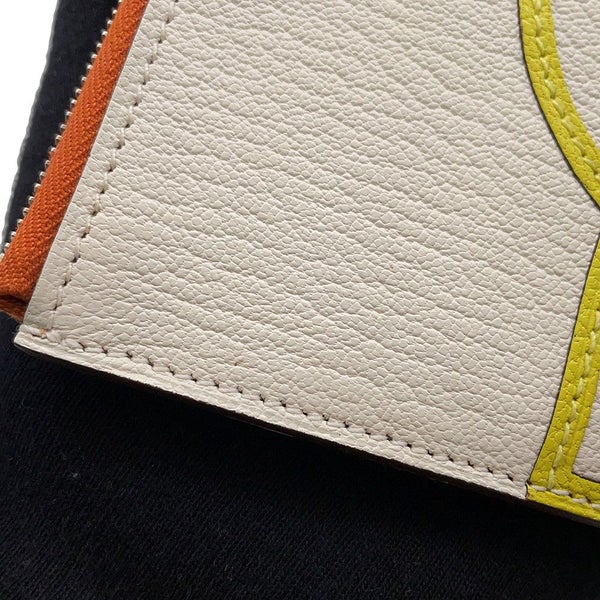 エルメス コインケース パドック ウォレット ナタ/ジョーヌシトロン/シルバー金具 シェブルミゾル Y刻印 財布 シェーブル
