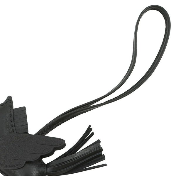 エルメス バッグチャーム ロデオPM ペガサス ブラック ラムスキン U刻印 黒 ソーブラック