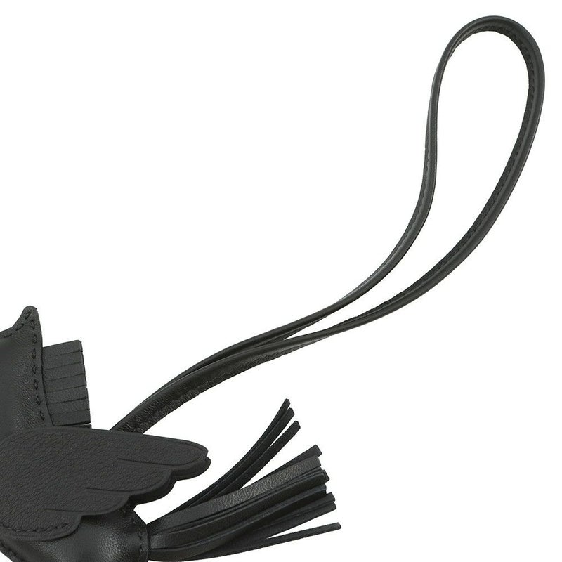 エルメス バッグチャーム ロデオPM ペガサス ブラック ラムスキン U刻印 黒 ソーブラック