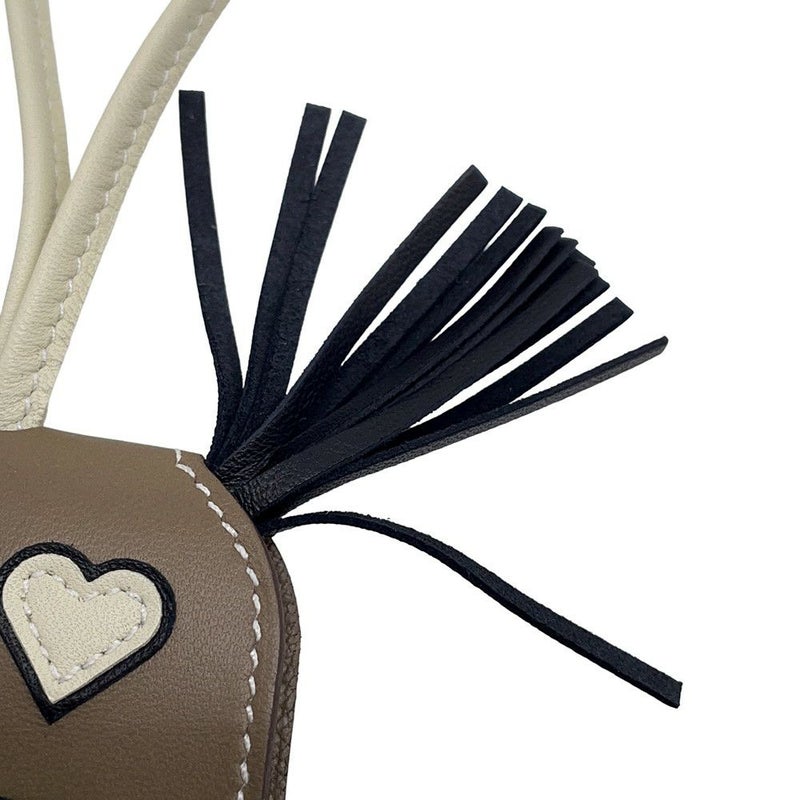 エルメス バッグチャーム ロデオPM ロベオクール ブラック/エトゥープ/クレ ラムスキン K刻印 HERMES チャーム オーナメント