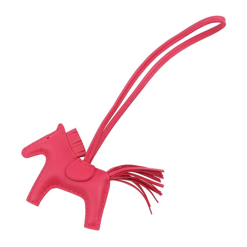 エルメス バッグチャーム ロデオ PM ローズメキシコ ラムスキン Y刻印