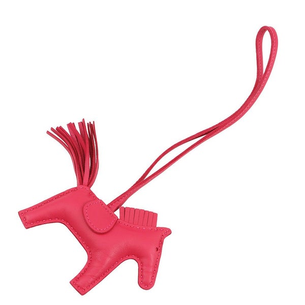 エルメス バッグチャーム ロデオ PM ローズメキシコ ラムスキン Y刻印