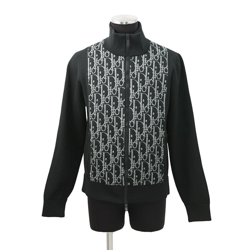 クリスチャン・ディオール ジャケット オブリーク ニット テクニカル ジップアップジャケット メンズサイズL 113M421AT195 黒