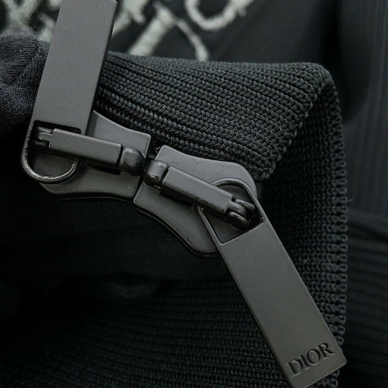 クリスチャン・ディオール ジャケット オブリーク ニット テクニカル ジップアップジャケット メンズサイズL 113M421AT195 黒