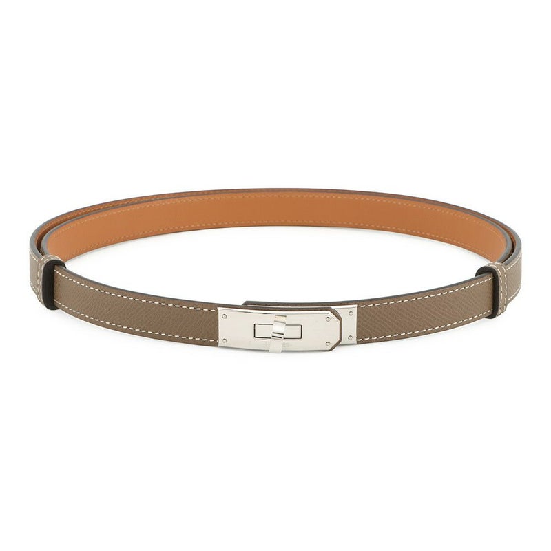 エルメス ケリーベルト エトゥープ/シルバー金具 エプソン U刻印 HERMES べルト