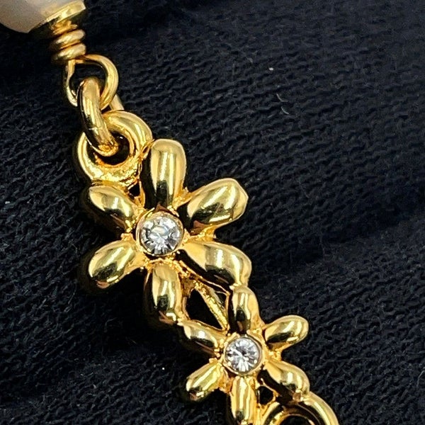 シャネル ロングネックレス ココマーク 3連 メタル フェイクパール ラインストーン I23A ABB320 CHANEL