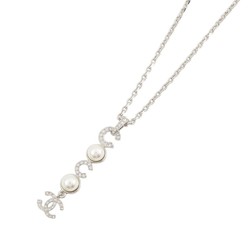 シャネル ネックレス ココマーク フェイクパール ラインストーン I25S ABF722 CHANEL アクセサリー