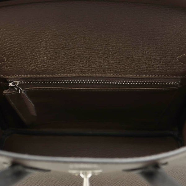 エルメス バーキン25 トリコロール エコルセ/エトゥープ/ブラック/シルバー金具 エプソン W刻印 黒