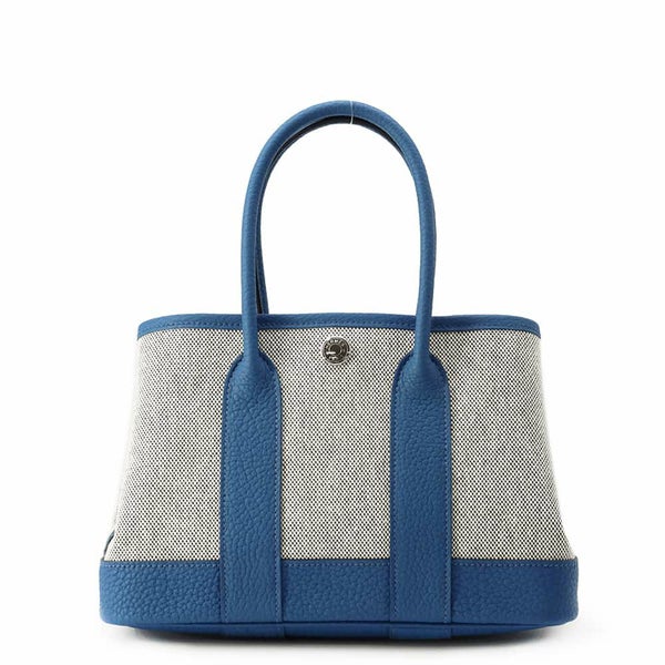 エルメス トートバッグ ガーデンパーティTTPM ブルーアズール/シルバー金具 ネゴンダ/トワルアッシュ W刻印