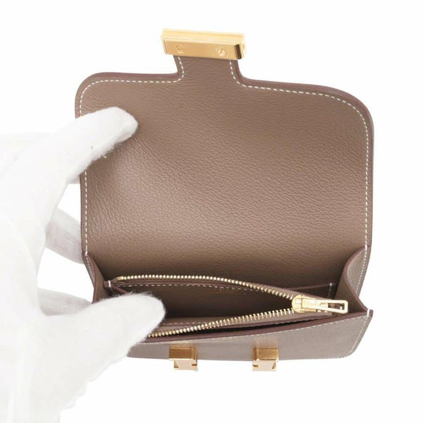 エルメス 財布 コンスタンス スリム エトゥープ/ゴールド金具 エバーカラー W刻印 HERMES 財布