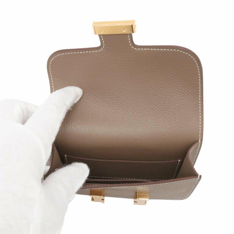 エルメス 財布 コンスタンス スリム エトゥープ/ゴールド金具 エバーカラー W刻印 HERMES 財布