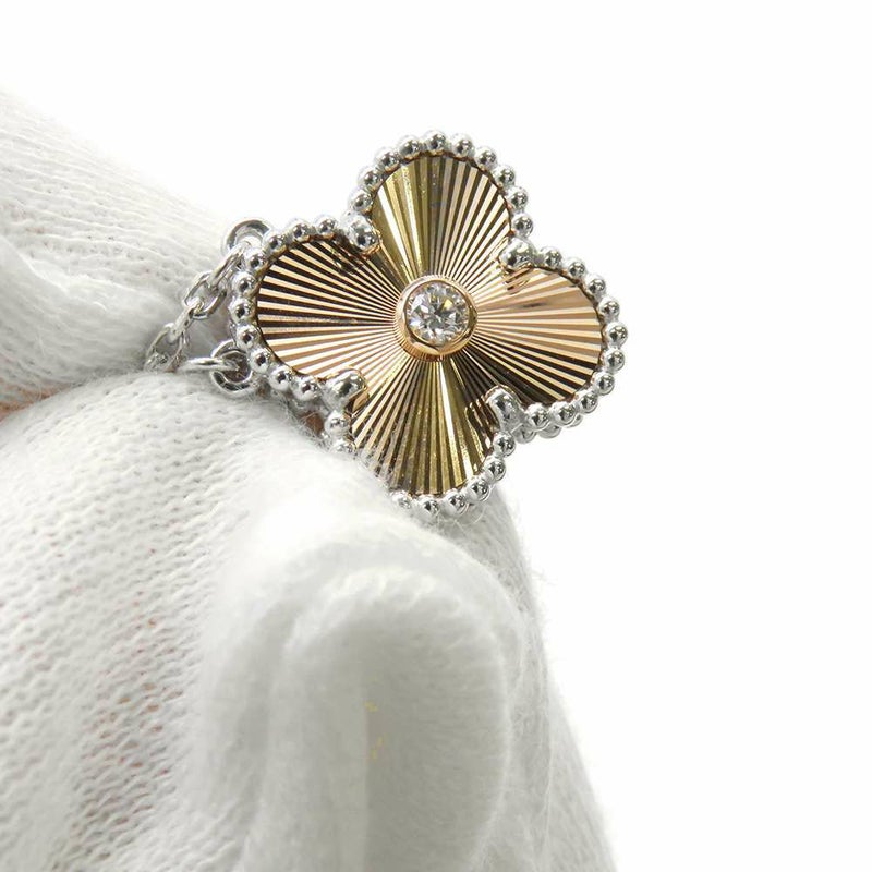 ヴァンクリ ネックレス ヴィンテージ アルハンブラ ギヨシェ ダイヤ 1P K18WG/K18PG VCARPNTH00 2024年ホリデー限定