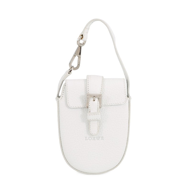 ロエベ ポーチ ロゴ レザー  LOEWE 小物入れ 白