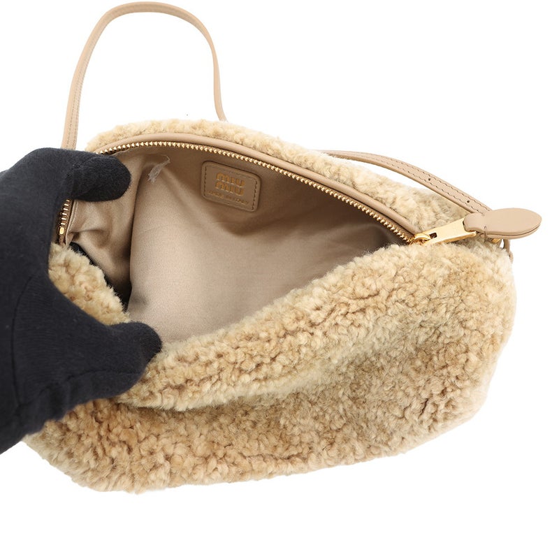 ミュウミュウ ハンドバッグ シアリング ポーチ レザー 5NE851 Miu Miu