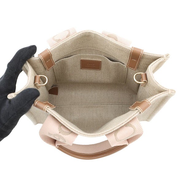 クロエ ハンドバッグ ウッディ トート スモール キャンバス レザー CHC23AS397L1726Y Chloe