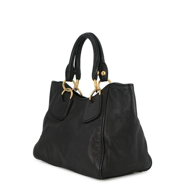 ミュウミュウ ハンドバッグ ロゴ レザー Miu Miu 黒