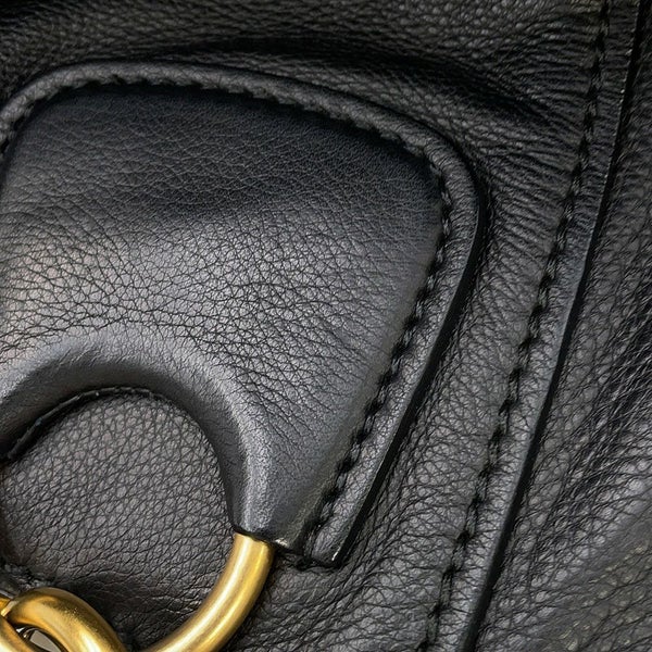 ミュウミュウ ハンドバッグ ロゴ レザー Miu Miu 黒