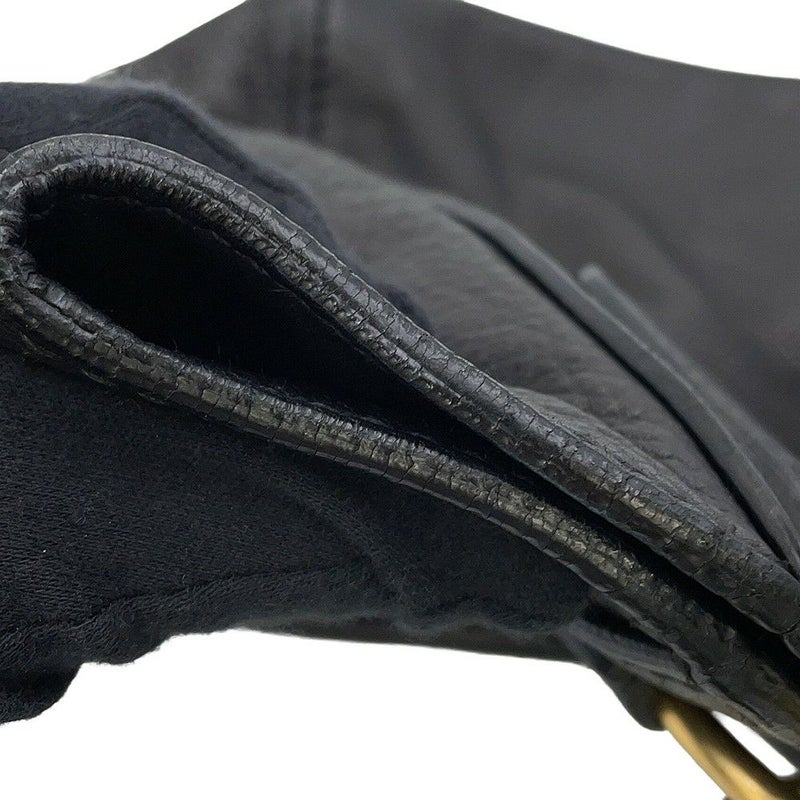 ミュウミュウ ハンドバッグ ロゴ レザー Miu Miu 黒