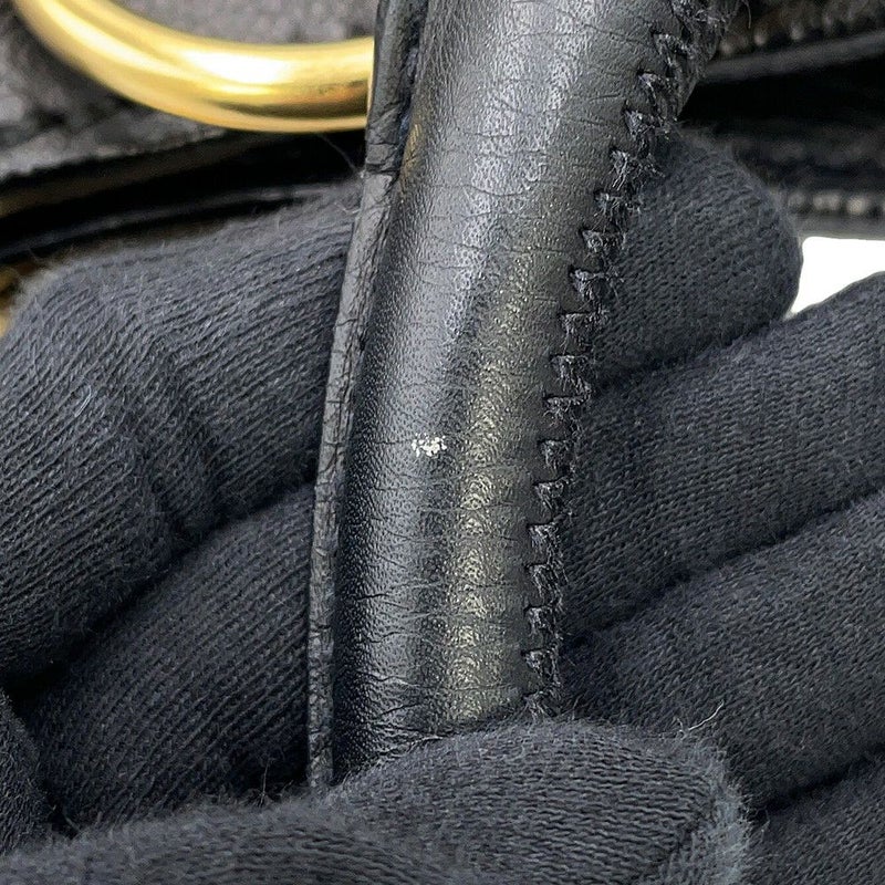 ミュウミュウ ハンドバッグ ロゴ レザー Miu Miu 黒