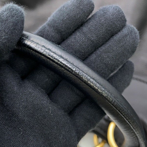 ミュウミュウ ハンドバッグ ロゴ レザー Miu Miu 黒