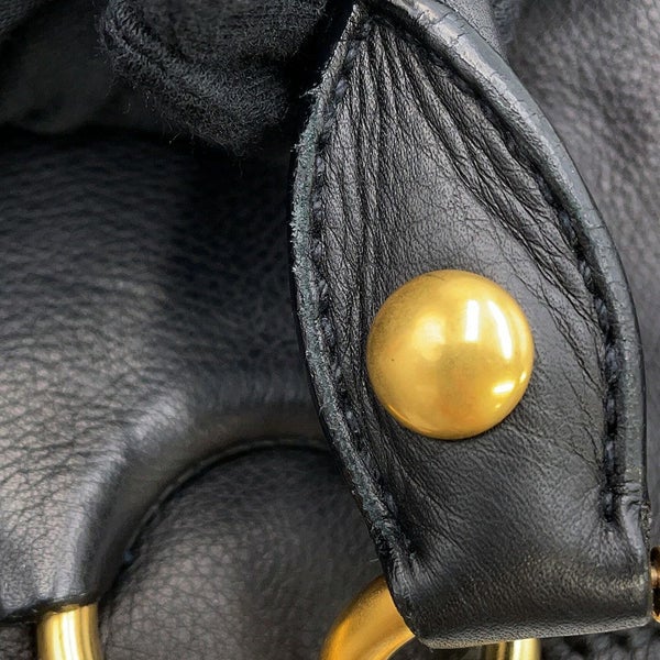 ミュウミュウ ハンドバッグ ロゴ レザー Miu Miu 黒