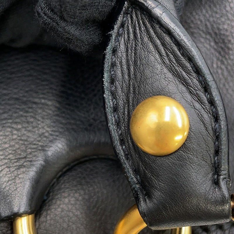 ミュウミュウ ハンドバッグ ロゴ レザー Miu Miu 黒