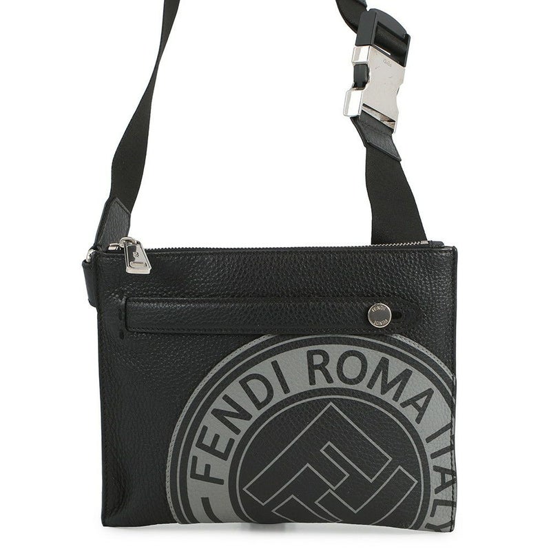フェンディ ショルダーバッグ FFロゴスタンプ レザー 7VA437 FENDI バッグ ショルダーバッグ 黒 メンズ