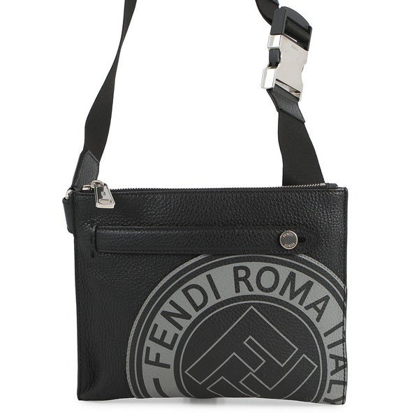 フェンディ ショルダーバッグ FFロゴスタンプ レザー 7VA437 FENDI バッグ ショルダーバッグ 黒 メンズ