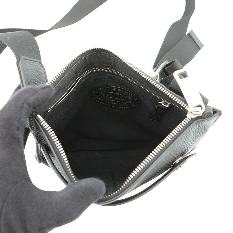 フェンディ ショルダーバッグ FFロゴスタンプ レザー 7VA437 FENDI バッグ ショルダーバッグ 黒 メンズ