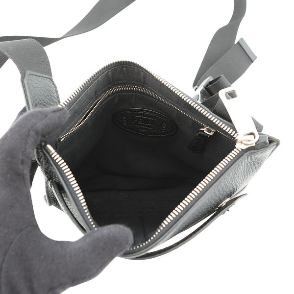 フェンディ ショルダーバッグ FFロゴスタンプ レザー 7VA437 FENDI バッグ ショルダーバッグ 黒 メンズ