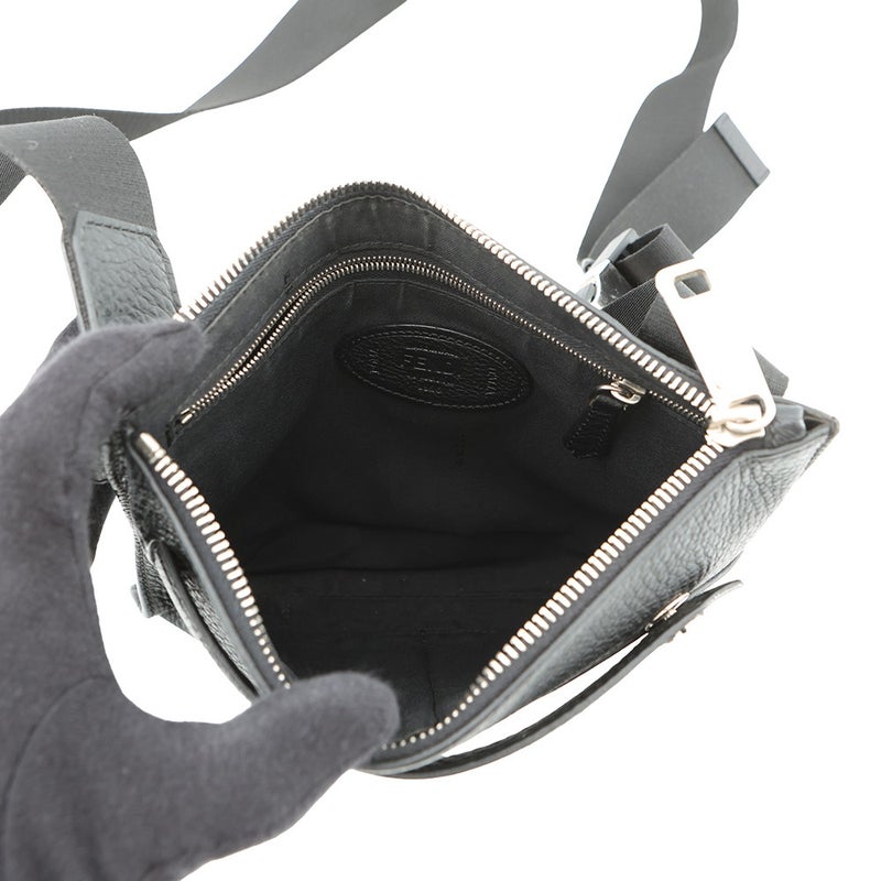 フェンディ ショルダーバッグ FFロゴスタンプ レザー 7VA437 FENDI バッグ ショルダーバッグ 黒 メンズ