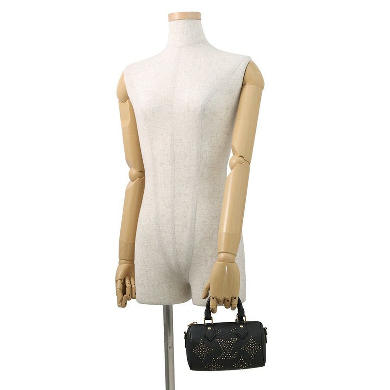 ルイヴィトン ハンドバッグ モノグラム・アンプラント ナノ・スピーディ M46745 ヴィトン バッグ 2wayショルダー 黒 ブラック スタッズ