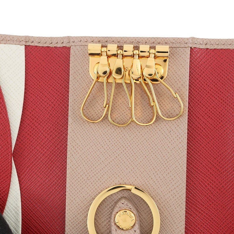 プラダ 4連キーケース サフィアーノ 1PG004 PRADA キーケース キーリング付き