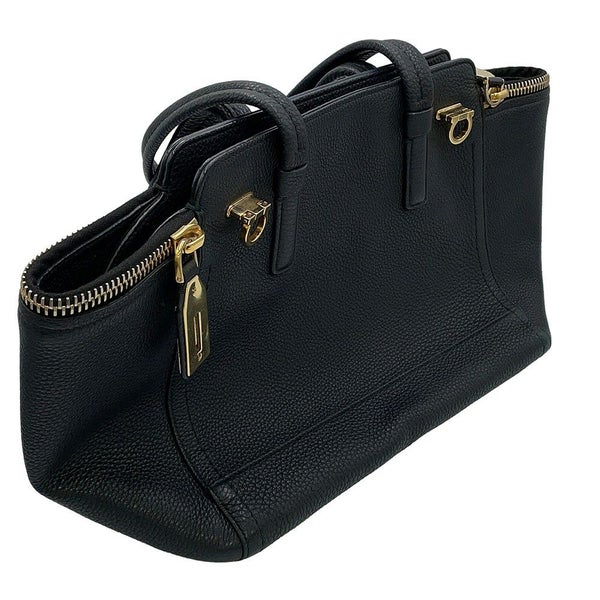 フェラガモ トートバッグ ガンチーニ レザー 21D698 Ferragamo 黒