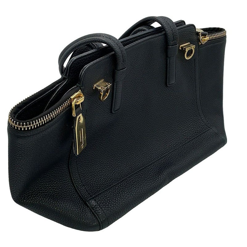 フェラガモ トートバッグ ガンチーニ レザー 21D698 Ferragamo 黒