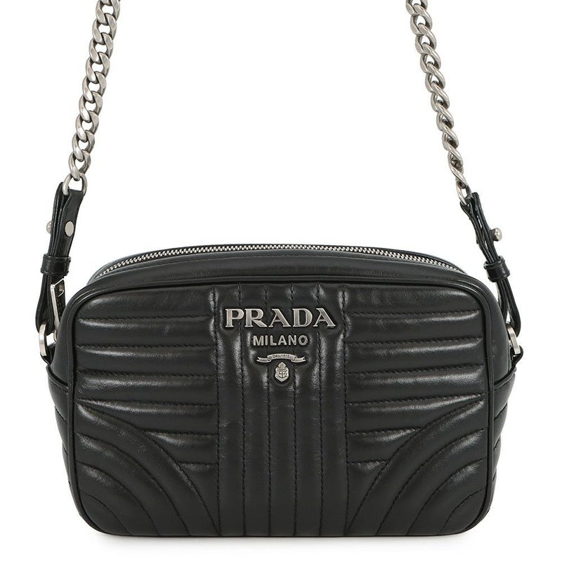 プラダ チェーンショルダーバッグ ダイアグラム レザー 1BH083 PRADA 黒