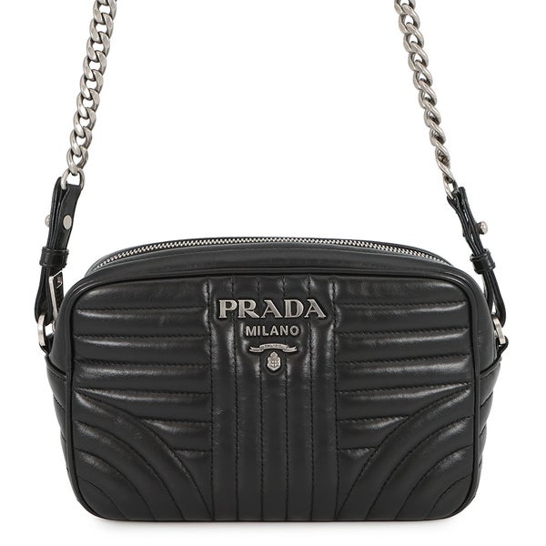 プラダ チェーンショルダーバッグ ダイアグラム レザー 1BH083 PRADA 黒