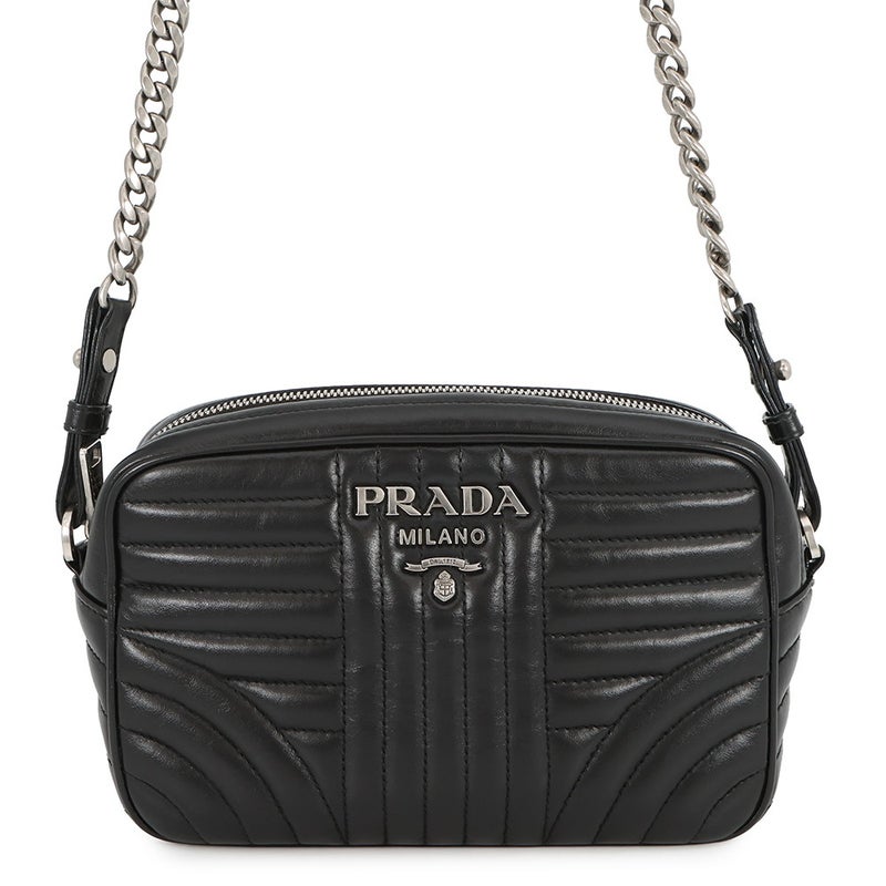 プラダ チェーンショルダーバッグ ダイアグラム レザー 1BH083 PRADA 黒