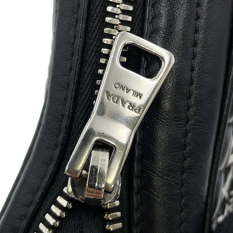 プラダ チェーンショルダーバッグ ダイアグラム レザー 1BH083 PRADA 黒