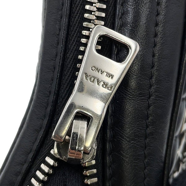 プラダ チェーンショルダーバッグ ダイアグラム レザー 1BH083 PRADA 黒