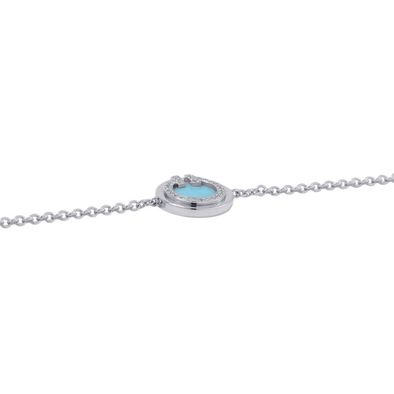 ティファニー ブレスレット T TWO サークル ダイヤモンド/ターコイズ K18WGホワイトゴールド Tiffany&Co.