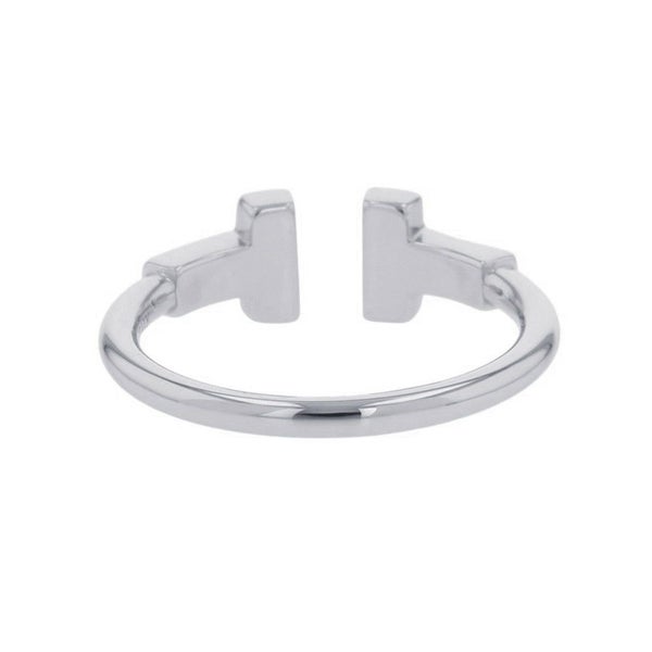 ティファニー リング Tワイヤー ダイヤモンド 計0.13ct K18WGホワイトゴールド サイズ約11号 60147232 Tiffany&Co. 指輪